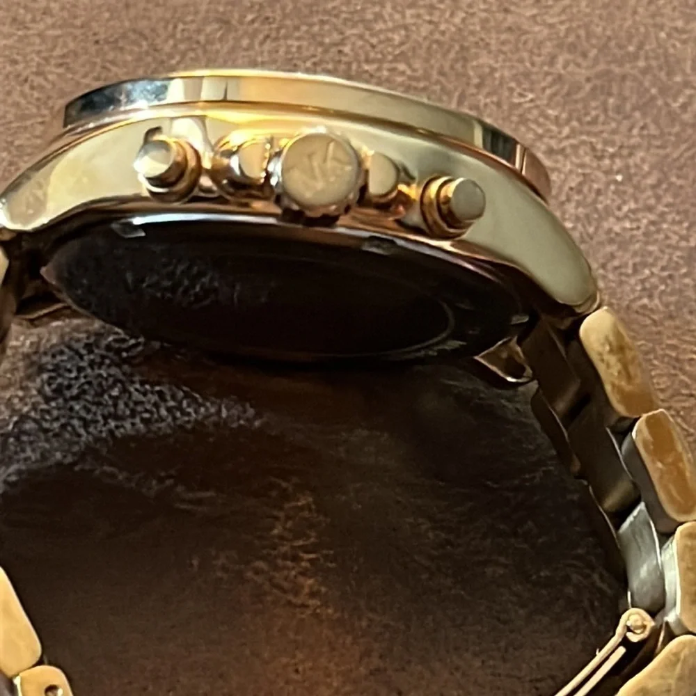 Michael Kors MK-6453 Wren crystal pave dial chronograph watch gold